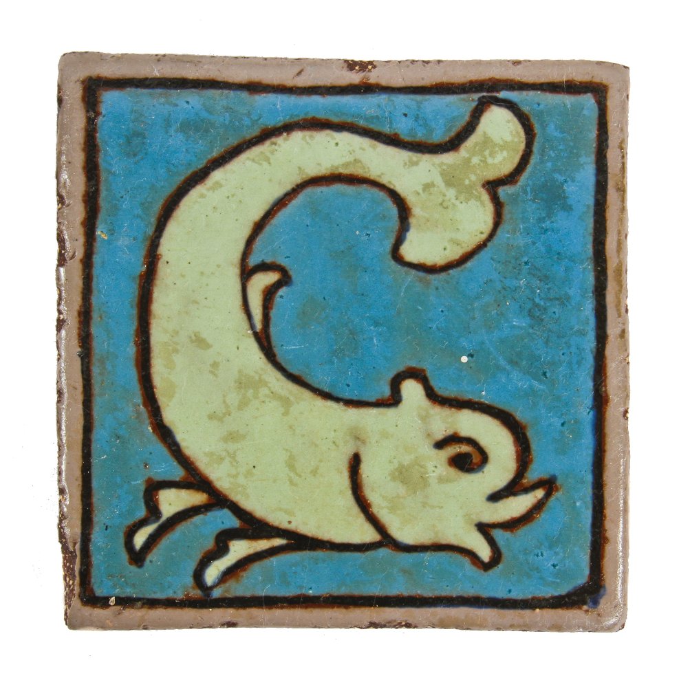 late 1920's important original and documented interior lakeshore drive athletic club wall-mount polychromatic nautical-themed red clay figural tile