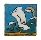 c. 1927 original documented wall-mount interior lakeshore drive athletic club pool room wall-mount "pelican" figural tile with baked enameled finish