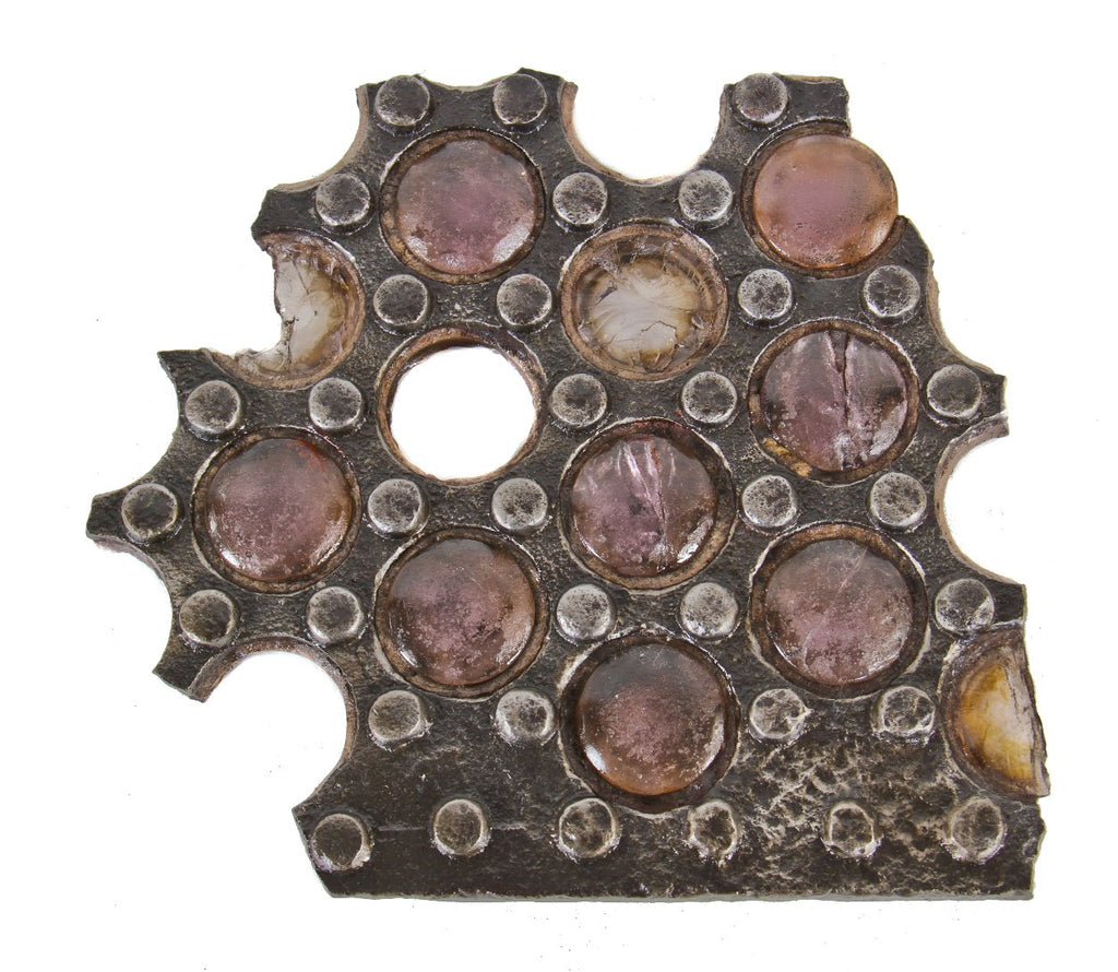 original 19th century refinished hard to find and highly desirable chicago city sidewalk cast iron vault light artifact with original sun-purple lenses