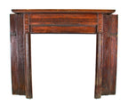 c. 19th century american victorian era intact lorenzen-built interior residential varnished oak wood "half" fireplace mantle with original finish