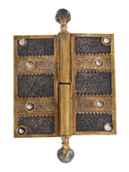 19th century "ivy" pattern ornamental cast brass interior residential eastlake style antique american passage door hinge
