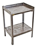 c 1940's one of two refinished original welded joint american vintage industrial "department of defense" four-legged stationary tables
