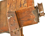 original and completely intact hard to find c. 1919 varnished oak wood mobile chicago hardware store rolling ladder with steel tracks included