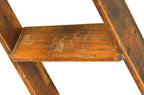 original and completely intact hard to find c. 1919 varnished oak wood mobile chicago hardware store rolling ladder with steel tracks included