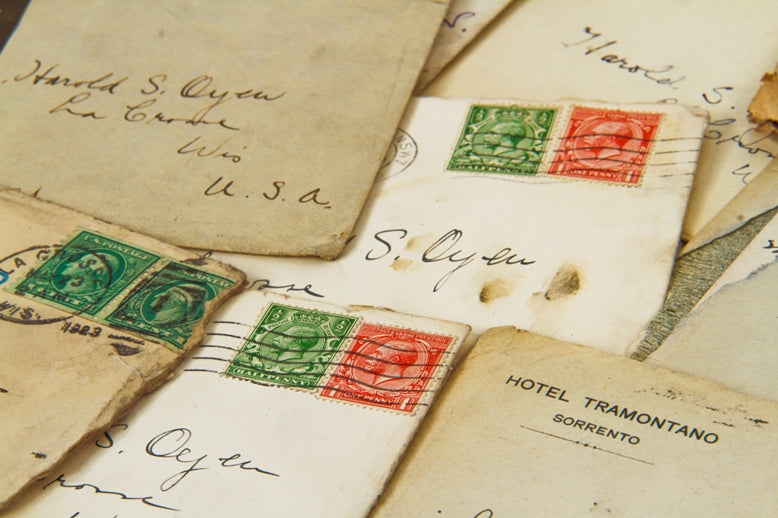large lot of early 20th century mailed hand-written letters to and from oyen family members pertaining to business and travel