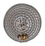 seldom found early 20th century vibrant green enameled faries no. 94 "dimpled" style parabolic-shaped stamped aluminum task lamp reflector or shade with patented socket fitter