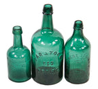 hard to find original antique mid-1860's vibrant emerald green glass porter bottle manufactured for baltimore bottler william coughlan