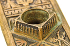 original c. 1880's american aesthetic movement "oriental" pattern ornamental cast brass interior residential doorknob escutcheon or backplate