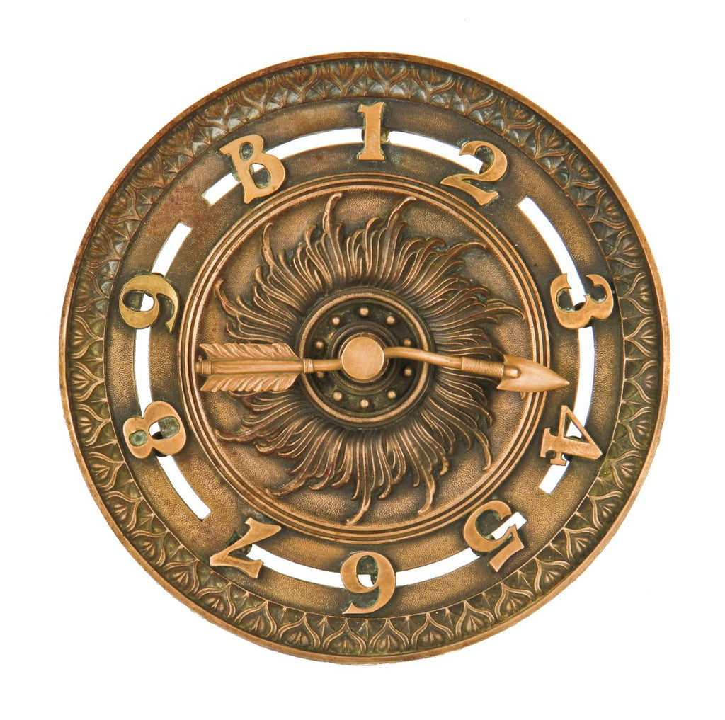 original c. 1900-10 antique american uniquely ornamented plated bronze and cast brass interior new york city hotel lobby elevator floor indicator plaque or medallion