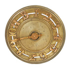 original c. 1912 original surface-mount cast brass interior insurance exchange building lobby elevator floor indicator medallion with original pointing arrow