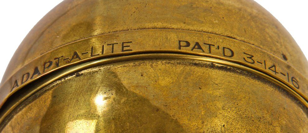 unusual c. 1918 original american antique industrial patented "adapt-a-lite" combination plug cluster and paddle switch socket with retractable rayon cloth extension cord