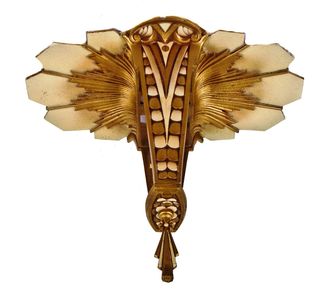 ornamental polychromatic cast iron interior residential flush mount slip shade ceiling fixture with distinctive bottom finial