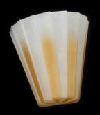 highly sought after all original and completely intact american art deco replacement ceiling fixture two-tone pressed glass patented slip shade