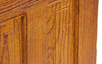 well-maintained c. 1883 antique american all original faux wood grain painted raised (four) panel interior residential door with white porcelain doorknobs