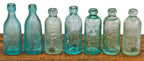 lot of chicago privy dug c. 1880's-1890's aqua blue glass blobtop bottle fabricated for an assortment of chicago bottlers