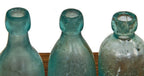lot of chicago privy dug c. 1880's-1890's aqua blue glass blobtop bottle fabricated for an assortment of chicago bottlers