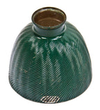 c. 1915-18 antique american no. 535 green enameled drop light bowl-shaped x-ray "mercury glass" reflector with oversized fitter opening