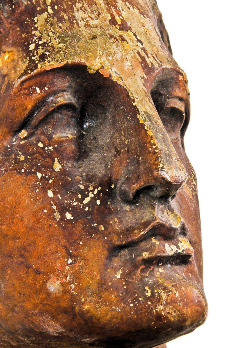 museum-quality gargantuan turn of the century riveted joint montgomery ward & company building observatory wrought bronze weathervane head fragment