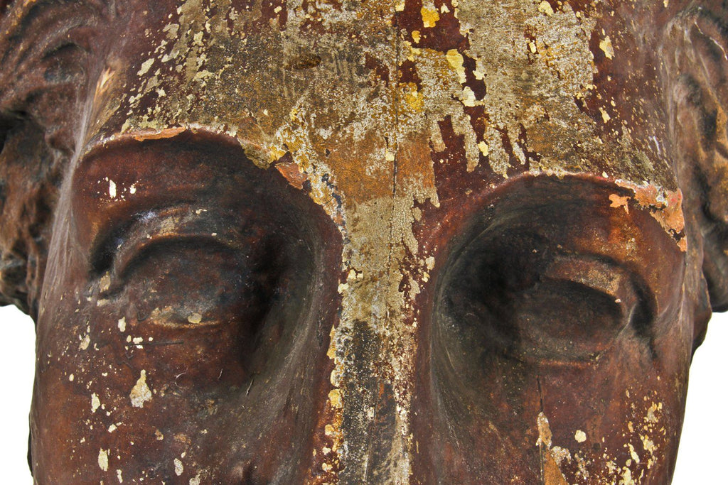 museum-quality gargantuan turn of the century riveted joint montgomery ward & company building observatory wrought bronze weathervane head fragment