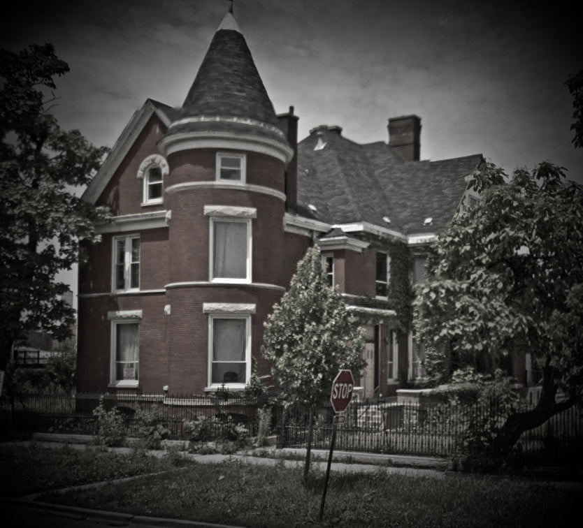 original 19th century fred. w. morgan custom-built interior residential black enameled ornamental wrought iron slightly curved wall-mount furnace air intake grille with delicate leafage