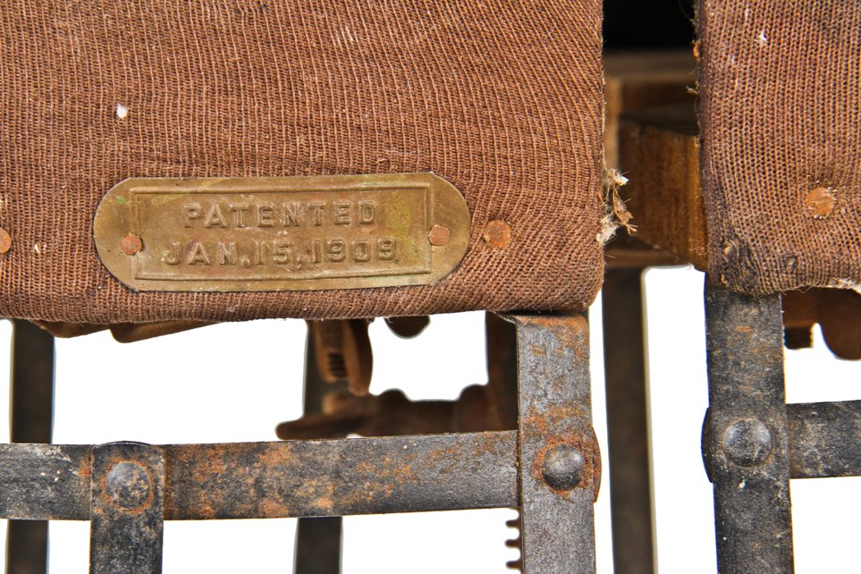 largely intact and well-maintained early 20th century freestanding fully adjustable patented chicago state street department store dress-form with intact swivel casters