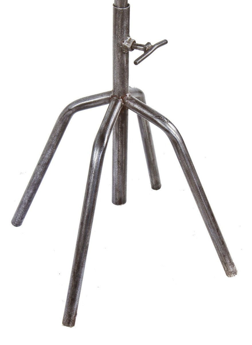 american industrial custom-built factory machine light with an all-welded joint four-legged stand supporting an adjustable benjamin deep bowl reflector