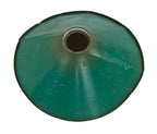 single antique american industrial pressed and folded green painted tin metal factory metal working shop pendant light conical replacement shade