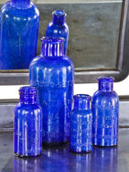 c. 1890's original antique american cobalt blue glass residential privy dug medicinal bromo seltzer bottles with deeply embossed lettering