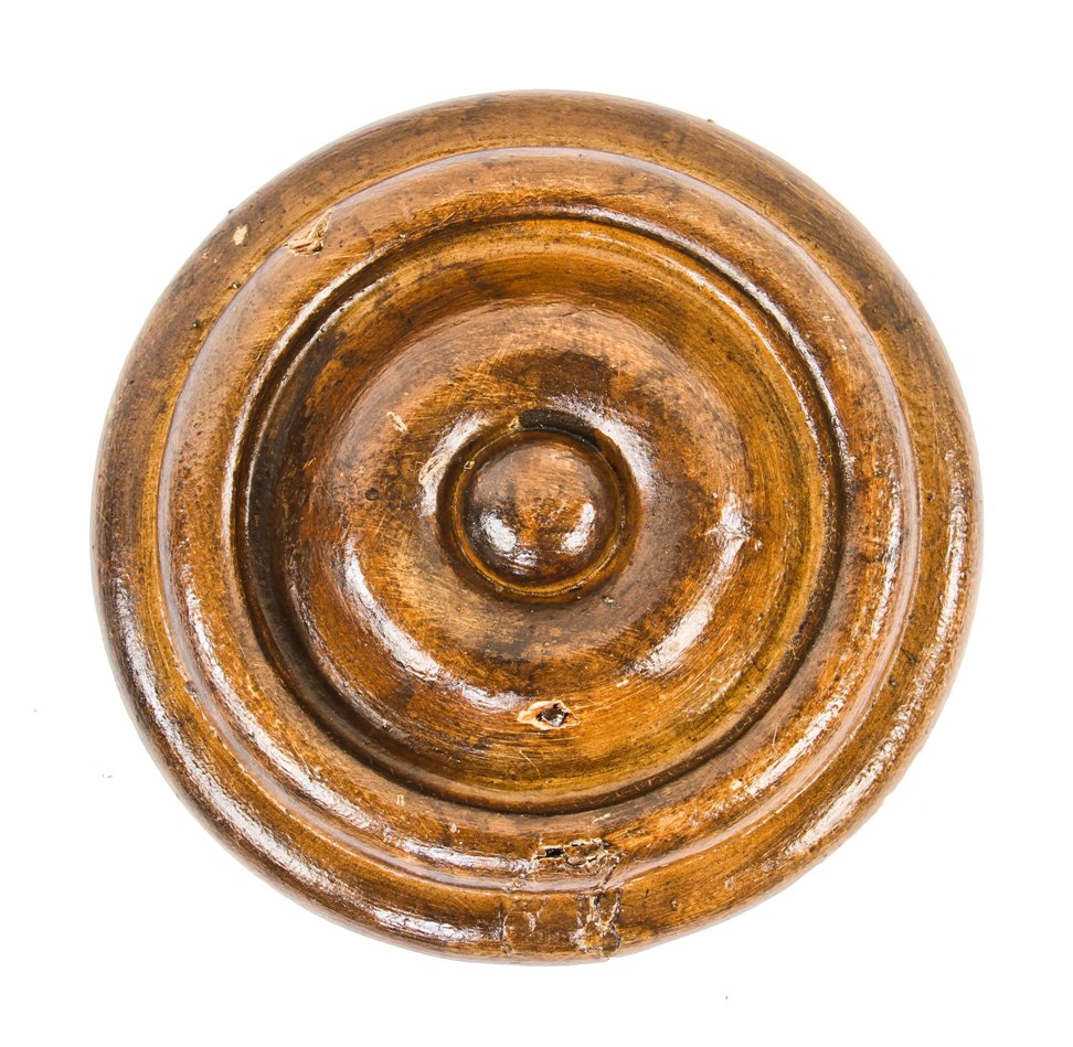 completely intact and original mid-19th chicago hand-carved john kent russell residential italianate style gable bracket rondel or rosette comprised of white pine with original painted finish