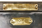 unusually tall c. 1918 refinished american antique industrial "durand" freestanding chicago area factory lunchroom locker with fanciful cast iron handles