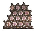 single hard to find and highly collectible original 19th century brown brothers sidewalk vault panel fragment with distinctive embossed lettering on each of the "sun-purple" lenses