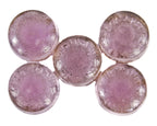 group of five matching original and completely intact all original "brown brothers" 19th century sidewalk vault light sun-purple glass lenses or insets