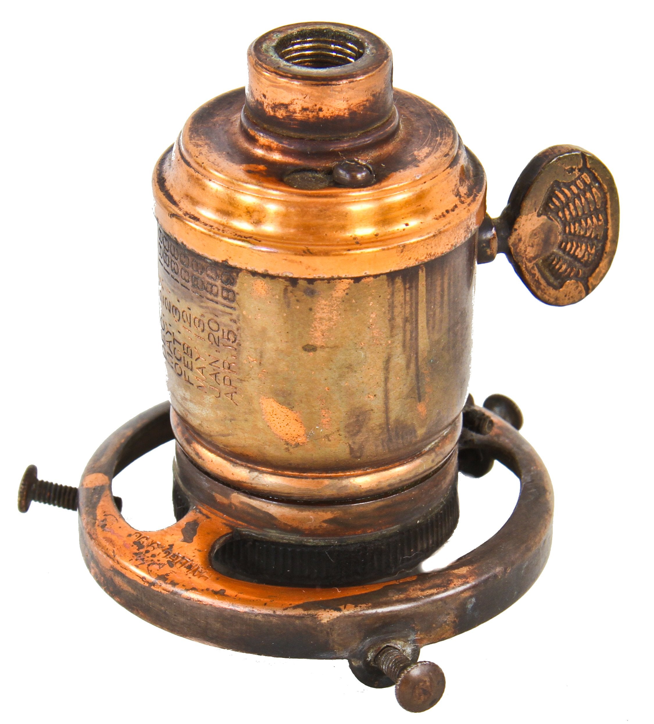 extremely rare all original eary 1890's copper-plated bronze double arm interior lobby columbus memorial building electrolier with original bergmann sockets