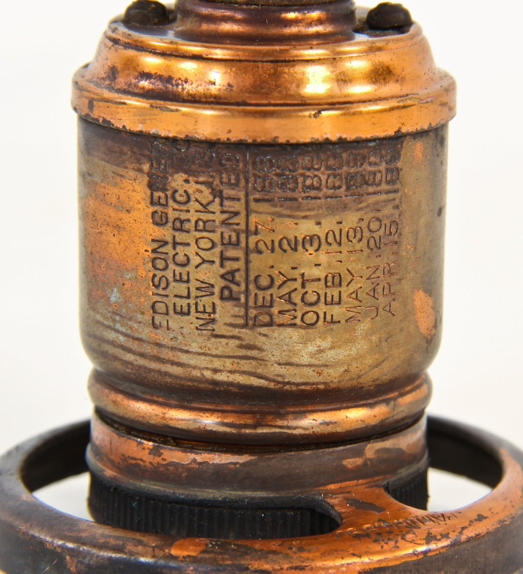 extremely rare all original eary 1890's copper-plated bronze double arm interior lobby columbus memorial building electrolier with original bergmann sockets