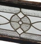 c. 1890's original and intact antique american victorian era leaded glass beveled and jeweled residential transom window with original wood sash frame