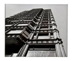 untitled 8 x 10 signed richard nickel gelatin silver print or photograph depicting the facade of the extant reliance building with neon sign in forefront