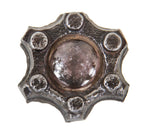 repurposed late 1870's american industrial city of chicago sidewalk cast iron vault lens panel fragment reconfigured into a paperweight or coaster