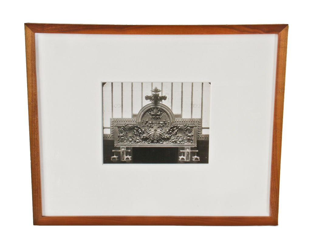 rare all original c. 1906 framed gelatin-silver photographic print of louis sullivan-designed interior ornamental terra cotta from the national farmers owatonna bank