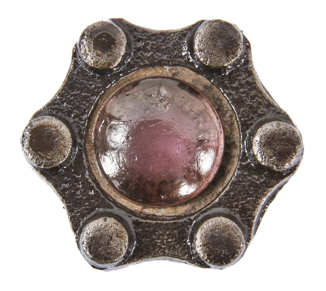 single refinished c. 1870's diminutive antique american industrial city of chicago sidewalk vault lens repurposed paperweight or coaster with single glass lens