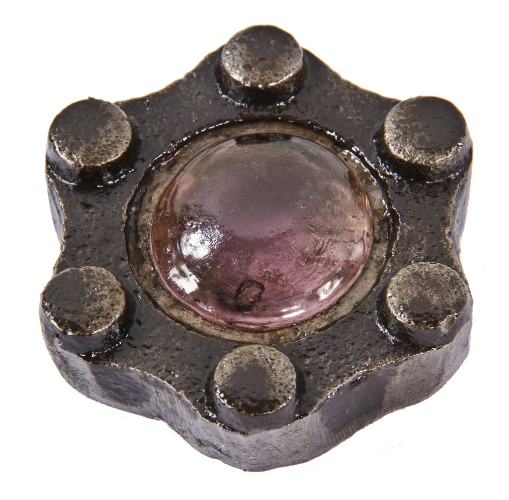 thoroughly cleaned and refinished antique american industrial brown brothers chicago sidewalk diminutive repurposed vault lens paperweight fragment
