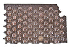 original stately c. 1870's original exterior city of chicago sidewalk refinished cast iron vault light panel with "sun-purple" embossed letter solid glass lenses