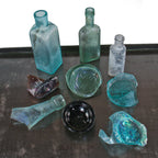 19th century chicago residential wood-lined privey medicinal and soda/ mineral water bottles and fragments