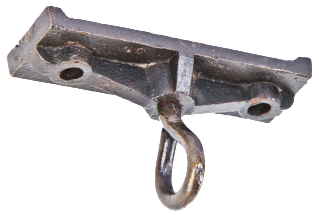 late 19th century original heavily reinforced cast iron chicago athletic club association building gymnasium ceiling hook or eye bolt with brushed metal finish