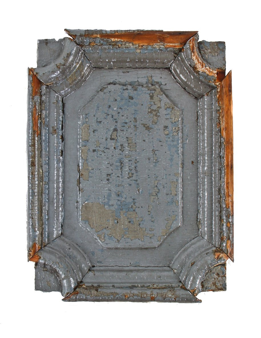 original and unrestored single mid-19th century american john kent russell residence exterior or entrance door surround panel with concave corners