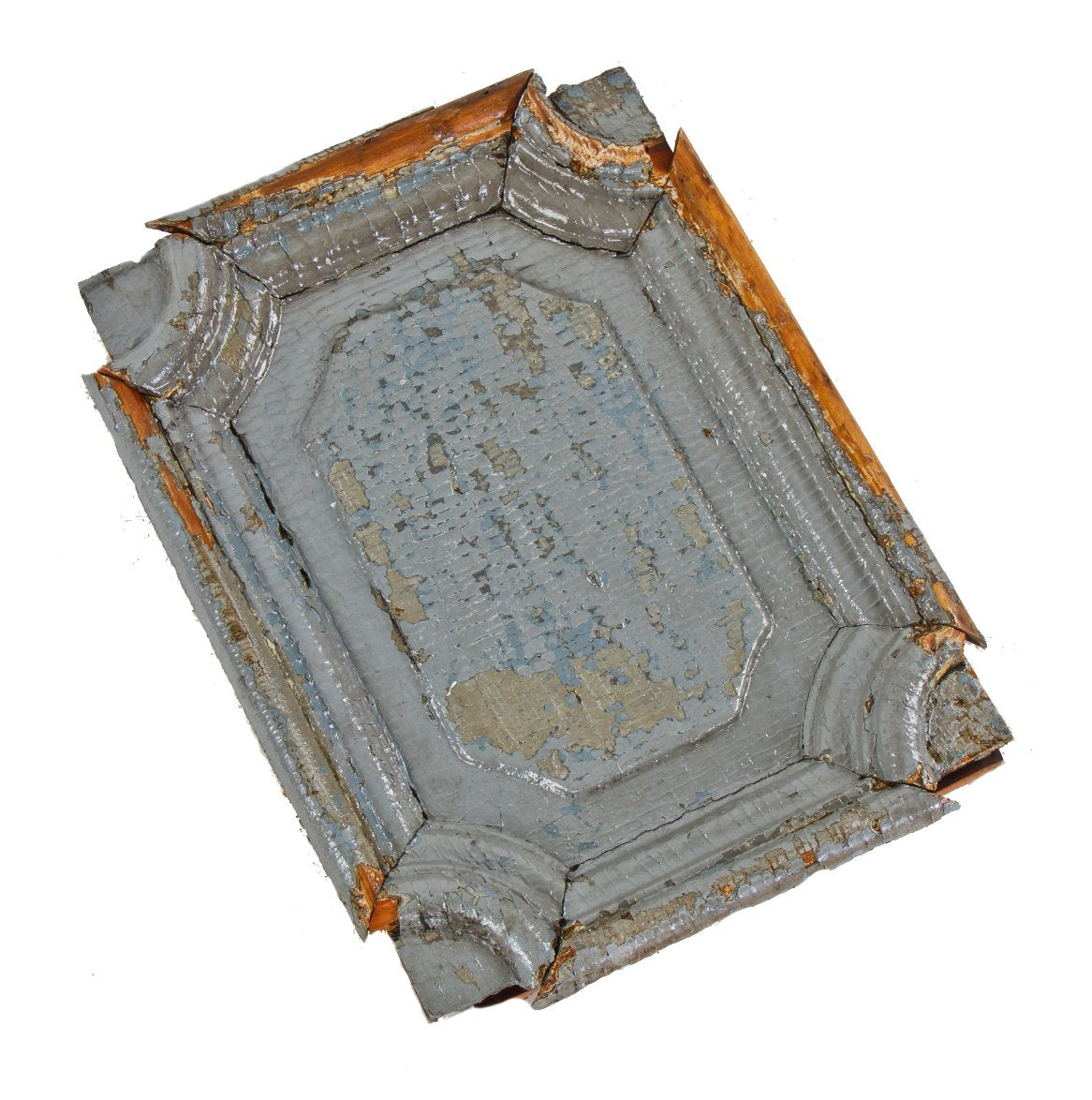 original and unrestored single mid-19th century american john kent russell residence exterior or entrance door surround panel with concave corners