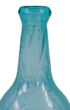 original and intact mid-nineteenth century dug pontiled teal porter style soda bottle manufactured for pittsburgh bottler joseph kennedy