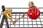 rewired c. 1910-20 original antique american single electric chicago public school building ruby red glass pendant exit light with double-sided etched lettering