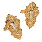 single original and intact late 1870's american antique victorian era interior residential passage door keyhole escutcheon with swinging cover