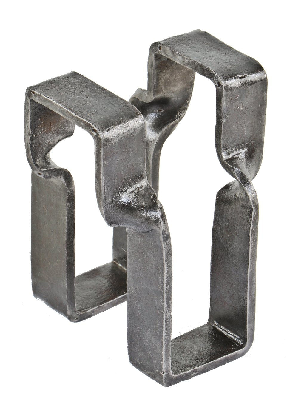 one of two original heavily reinforced solid wrought iron american industrial commercial building timber joist hanger or bracket
