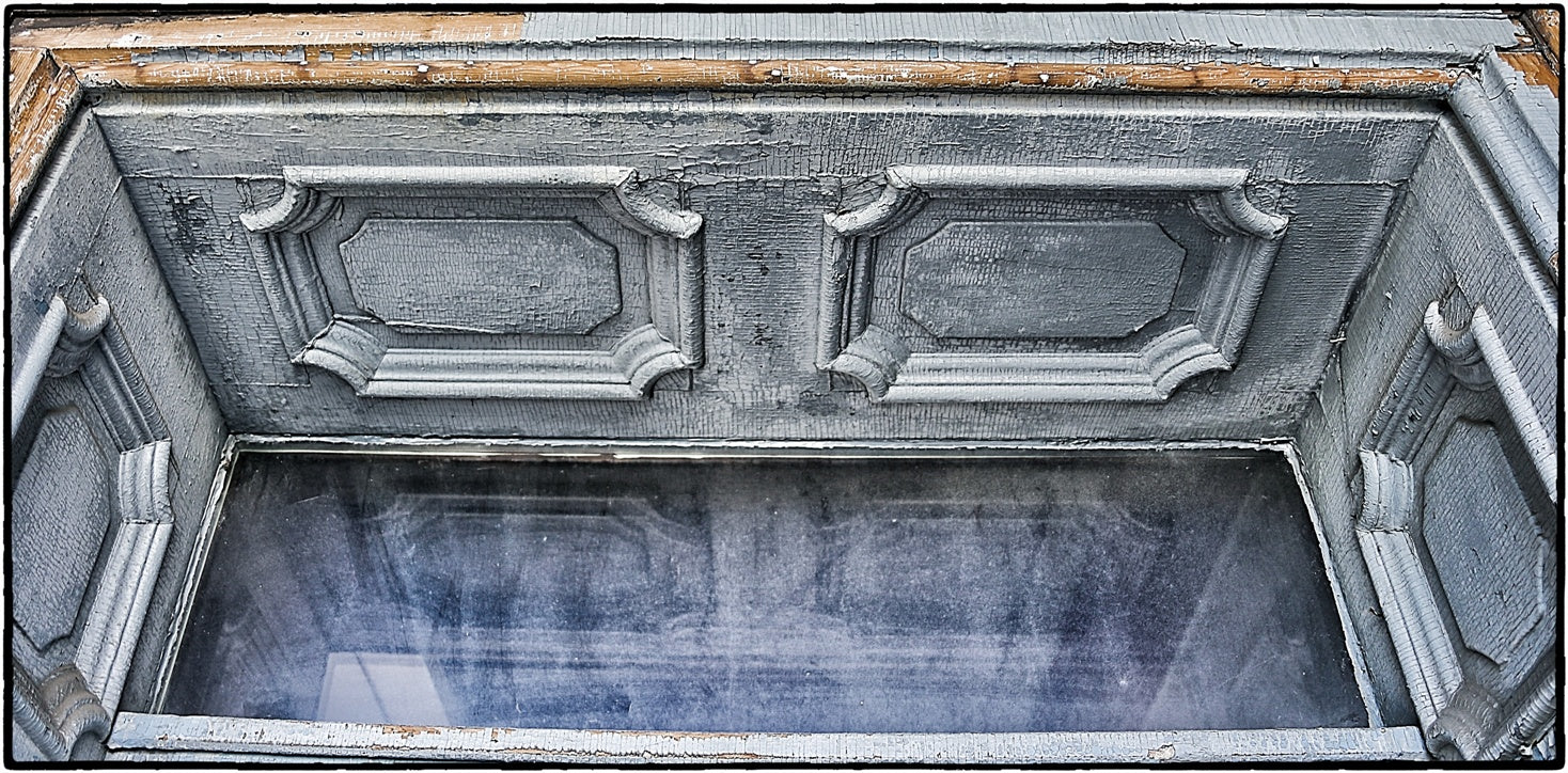 original and unrestored single mid-19th century american john kent russell residence exterior or entrance door surround panel with concave corners